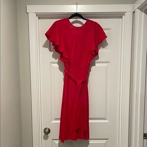 Who What Wear Vibrant Red Midi Dress